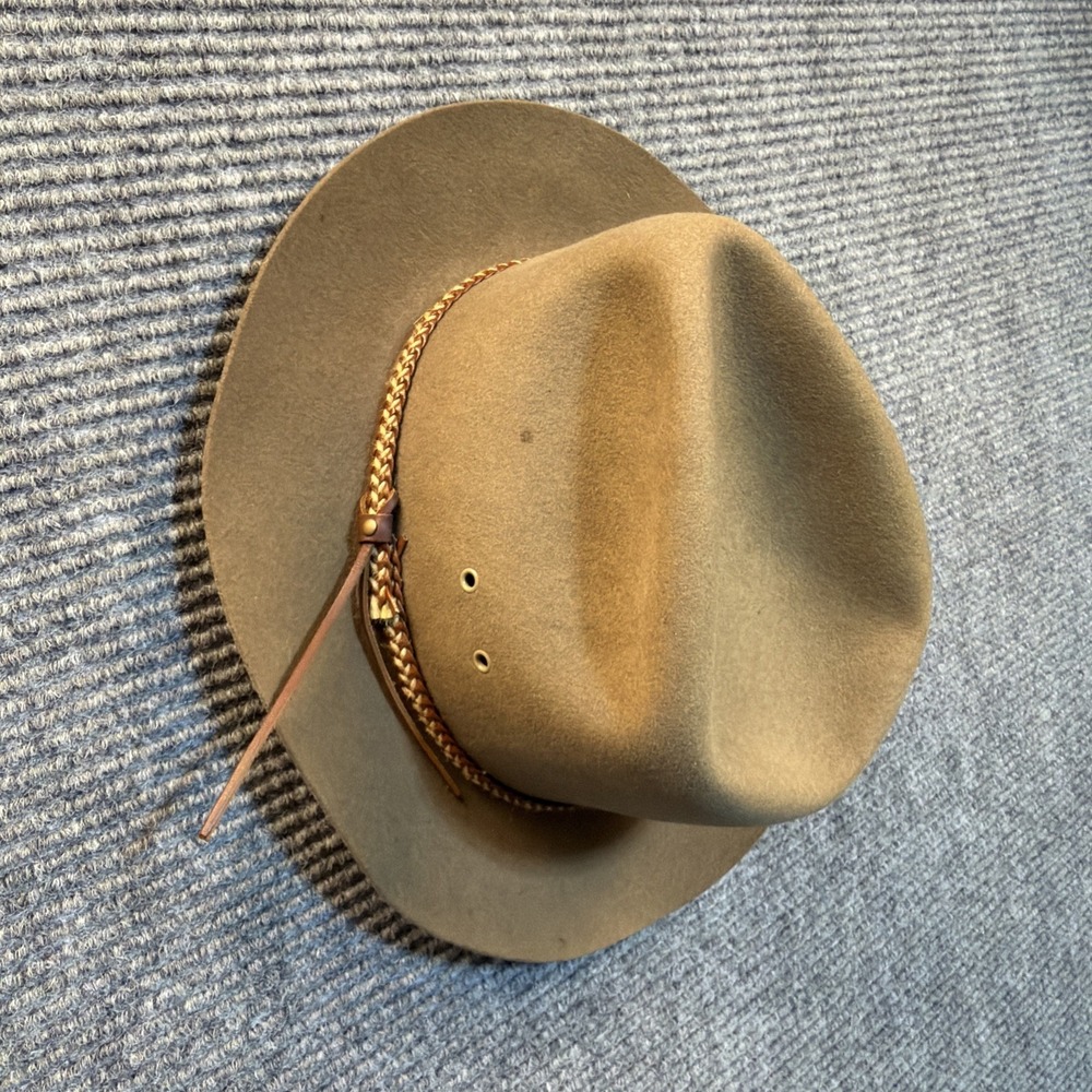 Vtg Mens Fedora Hat Black 100% Wool WPL 5923  Lana Laine Size Medium Made In Usa